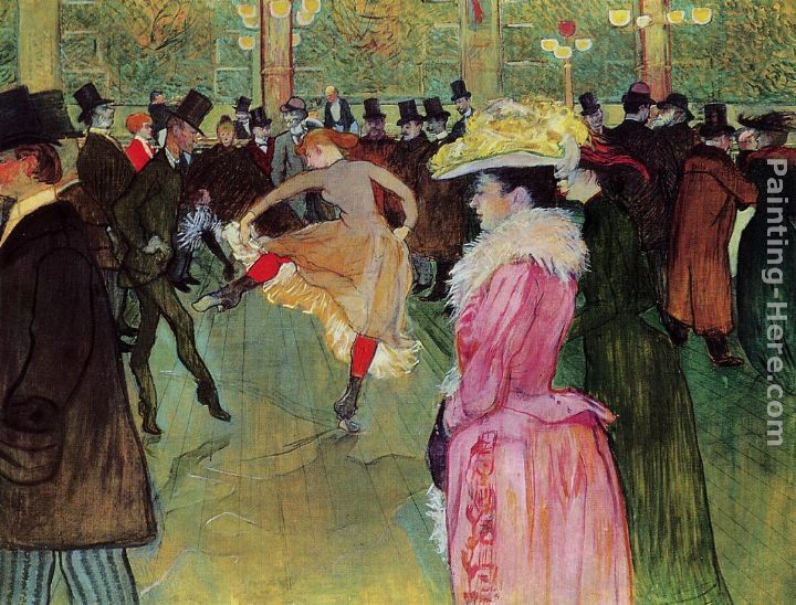Dance at the Moulin Rouge painting - Henri de Toulouse-Lautrec Dance at the Moulin Rouge art painting